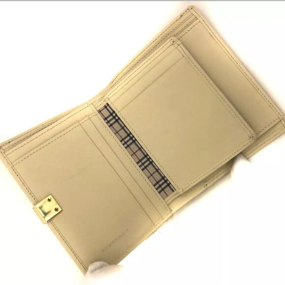 BURBERRY Leather Bifold Wallet Ivory - Picture 5 of 8